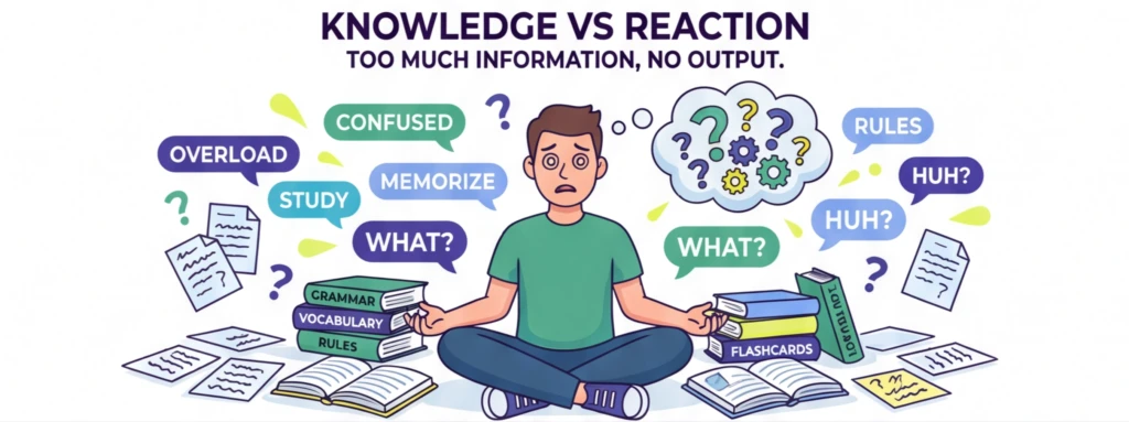 01-jak-szybko-nauczyc-sie-angielskiego-wiedza-vs-reakcja Dlaczego sama wiedza nie wystarcza aby szybko nauczyć się angielskiego – problem nadmiaru informacji bez mówienia